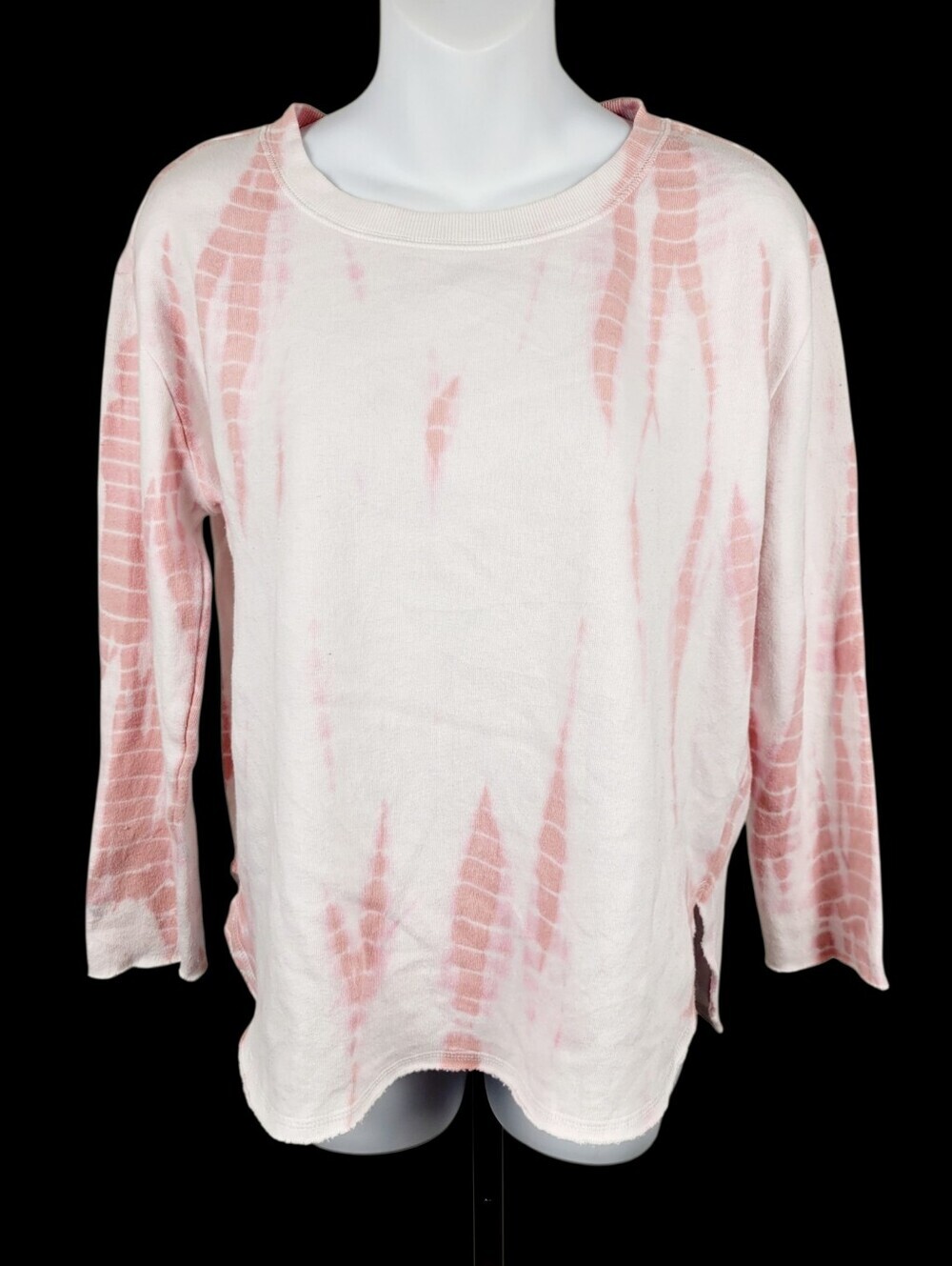 Ocean Drive Pink & White Dye Tie Sweatshirt Top Size: Small